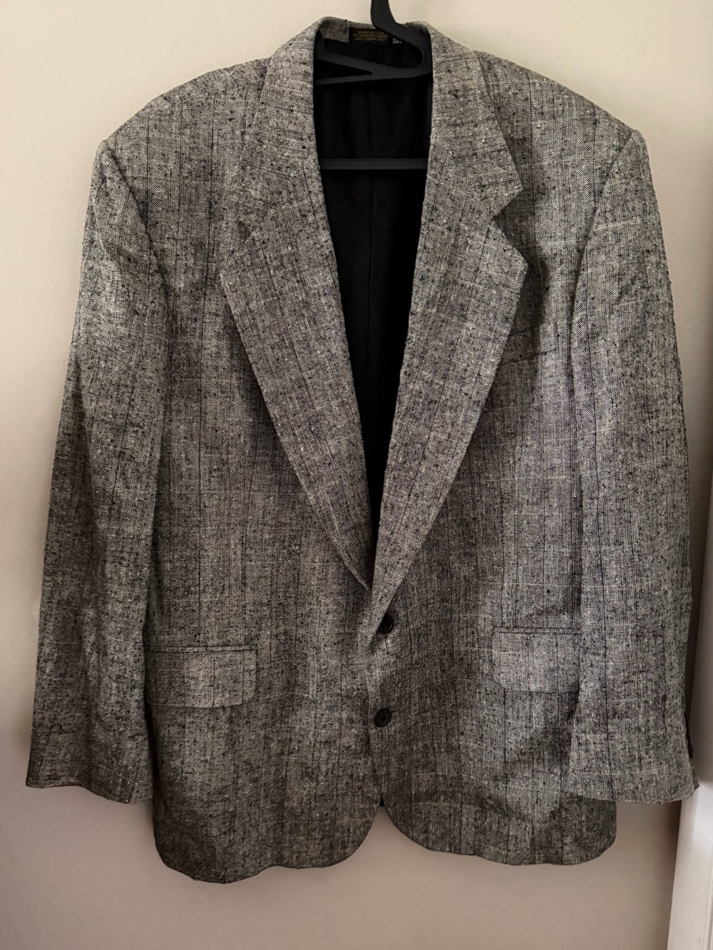🩶 Vintage Bachrach Gray Herringbone Wool Sport Coat Blazer 🩶 ~ 44R